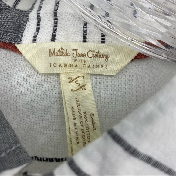 Matilda Jane Style26677T Button Down Shirt Roll Tab Sleeve Size S - Picture 4 of 5